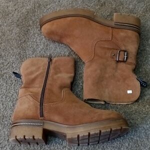 Ankle Boots Musse & Cloud Geos Suede Booties Sherpa Lining Size 10